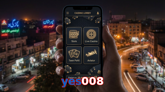 Main screen of Yes008 app page for PK players
