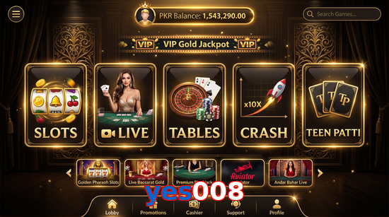 Main screen of Yes008 casino page for PK players
