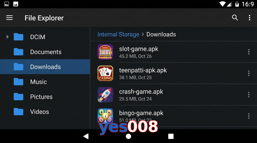 Main screen of Yes008 gameapk page for PK players