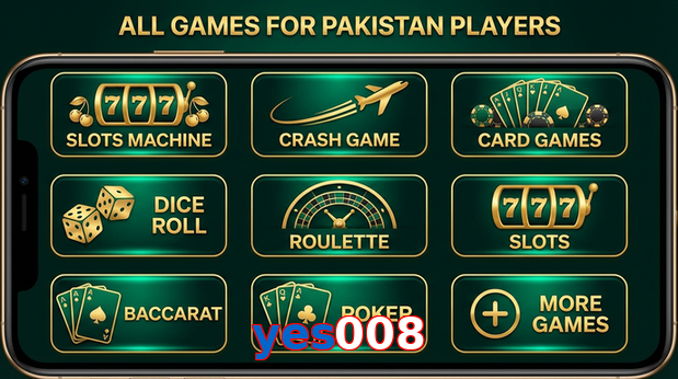 Main screen of Yes008 games page for PK players