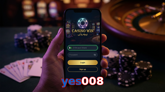 Main screen of Yes008 login page for PK players
